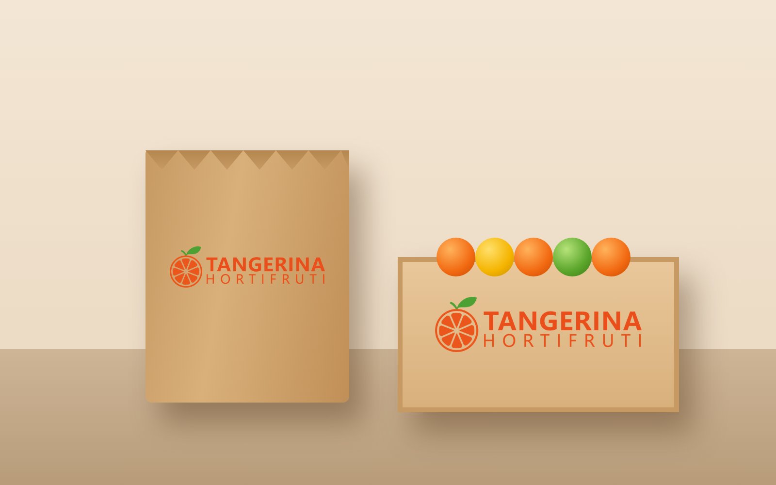 Identidade visual Tangerina Hortifruti