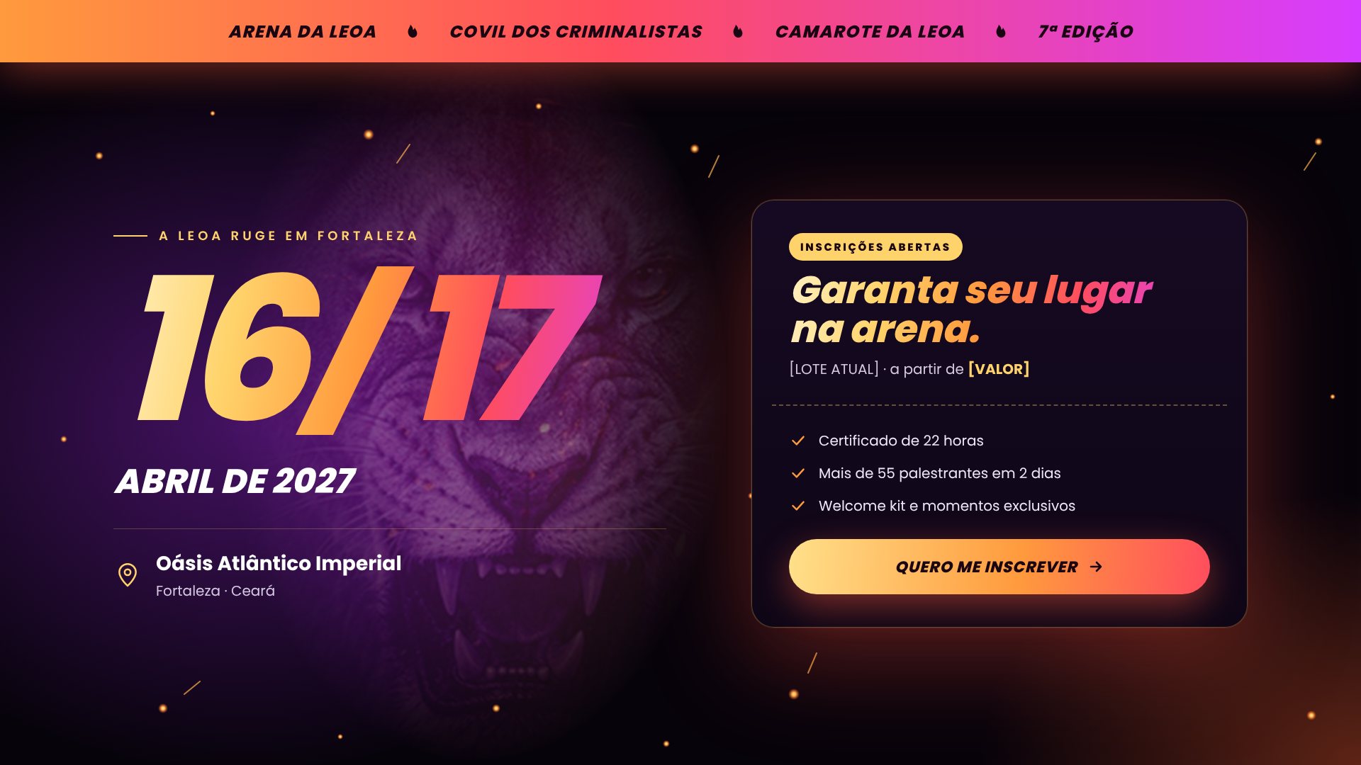 JurisCrimi 2027: Local e inscrição
